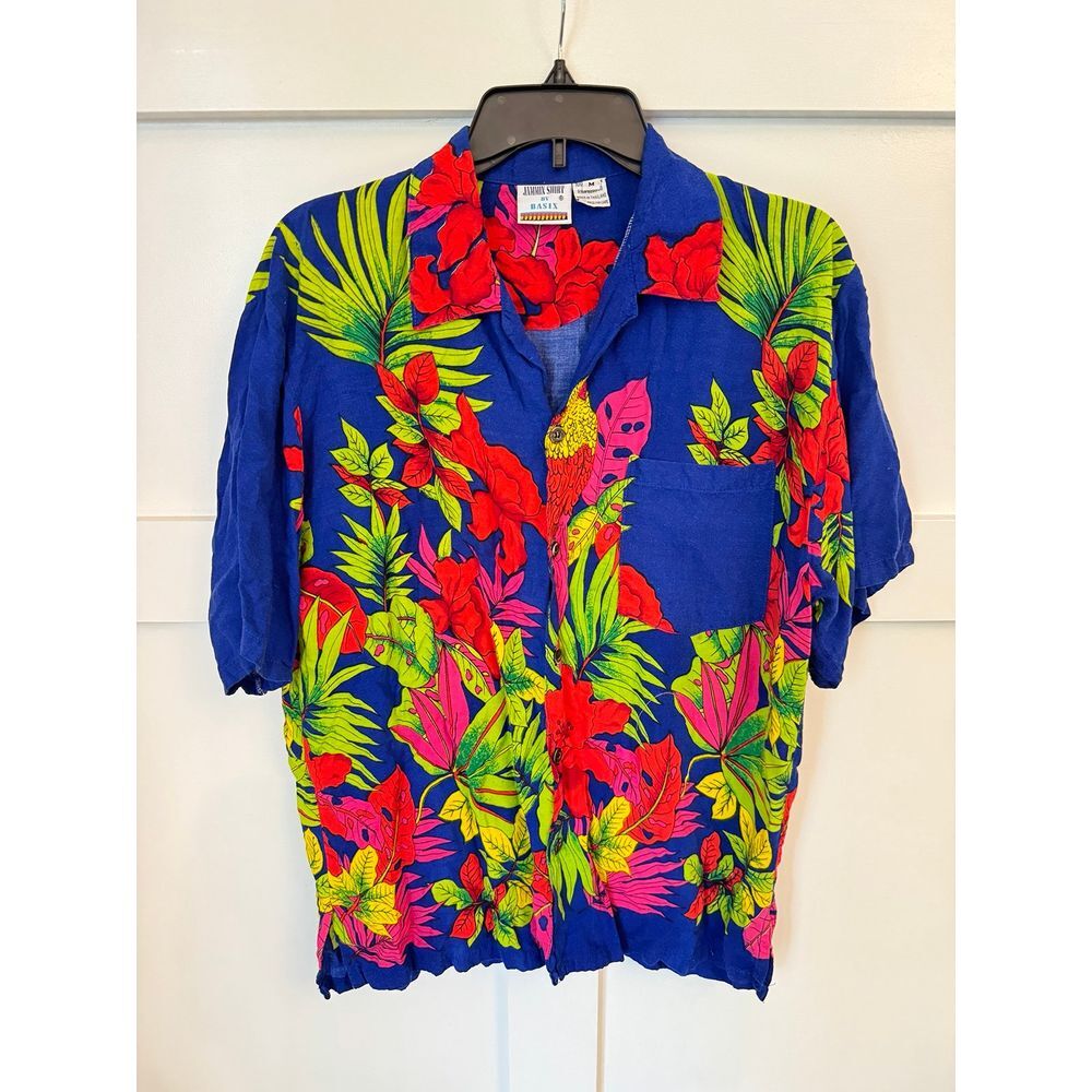 Basix Men's Hawaiian print shirt‎ size medium